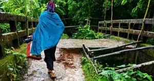 নেছারাবাদে খালের গর্ভে বিলীন সড়ক, পাঁচ গ্রামের হাজারো মানুষ চরম দুর্ভোগে