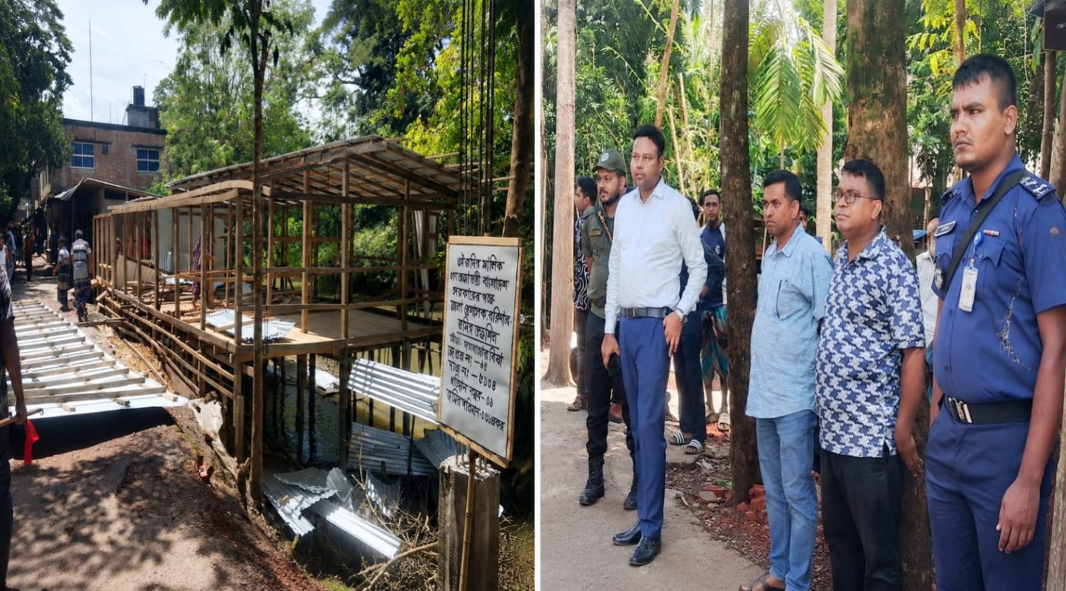 মেহেন্দিগঞ্জের  দফাদার হাটে সরকারি জমি উদ্ধারে উচ্ছেদ অভিযান